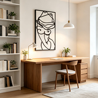 Seni Dinding Cetak Kanvas Garis Abstrak Minimalis Gaya Nordik, Poster Besar untuk Dekorasi Rumah Modern