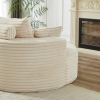 Canapé compressé en tissu bouclé, convertible, mobilier de salon moderne, emballé sous vide, facile à monter, stock disponible en entrepôt américain