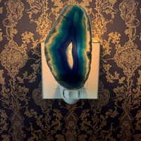 Lampe de nuit à brancher en forme de tranche de pierre d'agate naturelle GL-MB pour chambre à coucher, avec interrupteur ou capteur, lampe en cristal, décoration créative, cadeau