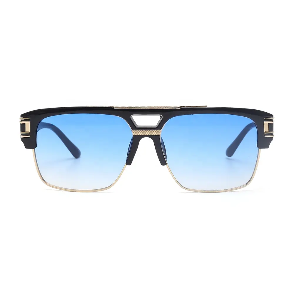 Unisex Men Eyewear Metal Plastic Sunglasses Blue 2023 New In Arrivals Modern Lens Sun Shades Outdoor PC Fashion Sunglasses UV400
