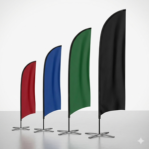 Bandera de <span class=keywords><strong>Playa</strong></span> Personalizada para Exteriores, Forma de Lágrima, Doble Cara, Completa con Poste de Aluminio y Base de Espiga - Product Image 1
