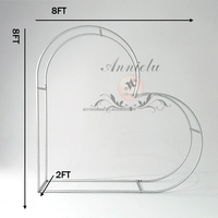 Arche en aluminium en forme de cœur ANNIELU avec housses en tissu élastique, support de toile de fond portable pour la décoration de cérémonie