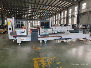 Scie à découper CNC à double tête automatique pour profilés UPVC/<span class=keywords><strong>PVC</strong></span> et aluminium, de la marque Eworld, fabriquée en Chine, pour la construction - Product Image 4