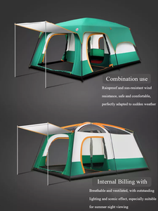 เต็นท์กันน้ำสำหรับกลางแจ้ง 4-6 คน กางเร็ว สองชั้น กันแดด ผ้าหนา ขนาดใหญ่ สำหรับครอบครัว - Product Image 3