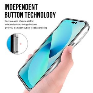 <span class=keywords><strong>Coque</strong></span> de portable <span class=keywords><strong>hybride</strong></span> rigide en acrylique Ultra transparent, pour <span class=keywords><strong>iPhone</strong></span> <span class=keywords><strong>11</strong></span>, 12, 13, 14 Pro/Max, avec bouton incrusté - Product Image 4