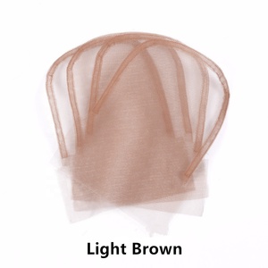 360 מתכווננת עבור סגירת פאה תחרה פאה <span class=keywords><strong>4</strong></span>*<span class=keywords><strong>4</strong></span> \ "רשת אלסטי רשת כיפה פאה עושה כלי בצבע העור עבור הרחבות שיער - Product Image 5
