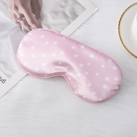 Masque réglable pour les yeux en satin imprimé occultant étoile à cinq branches pause déjeuner voyage maison logo personnalisé