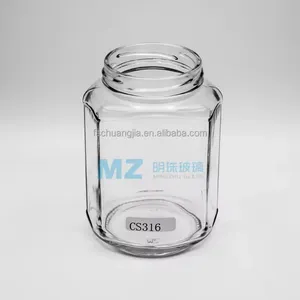 Best Honey Bear Jar Glass Unique Honey Jar Wholesale Hexagon Glass Jar for Honey