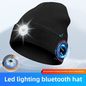 USB Có Thể Sạc Lại Không Dây <span class=keywords><strong>Bluetooth</strong></span> LED Ánh Sáng Phát Ra Hat Loa Binaural Cho Thể Thao Câu Cá Du Lịch Thường Sử Dụng Âm Nhạc Nghe - Product Image 2