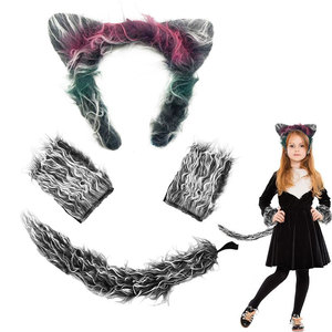 Diadema con oreja de <span class=keywords><strong>lobo</strong></span> de zorro con cola de piel artificial, adecuado para Halloween, disfraces <span class=keywords><strong>y</strong></span> accesorios para fiestas de rol - Product Image 1