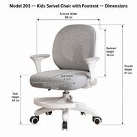 Chaise de bureau ergonomique en maille pas chère, réglable en hauteur, chaise d'étude pour enfant, chaise pivotante pour ordinateur, chaise de bureau pour enfant