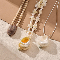 Collier pendentif en pierres naturelles XY 627, nouvelle tendance, pour femmes, fait main, chaîne en perles et coquillages, accessoires en acier inoxydable, cadeau