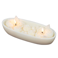 Bougies aromatiques parfumées à la cire de soja, fleur blanche classique de luxe, poudre brillante faite à la main pour la décoration intérieure Bars des fêtes de Noël