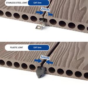 Couleur violet vif co-extrudé wpc en <span class=keywords><strong>bois</strong></span> plastique composite bricolage interlock platelage carreaux <span class=keywords><strong>de</strong></span> sol dalles <span class=keywords><strong>pour</strong></span> passage passage - Product Image 5