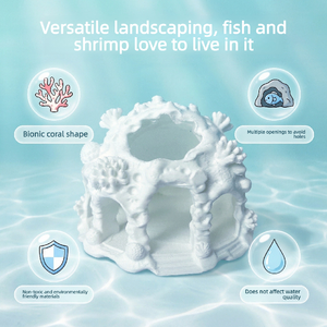 <span class=keywords><strong>Casa</strong></span> Refugio para Corales - Decoración para Acuario de Peces y Camarones con Textura Blanca Pura - Product Image 3
