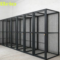 Casier en treillis métallique BRIO Free CAD Layout 2'*2' sur mesure pour petit bureau à domicile et espace personnel