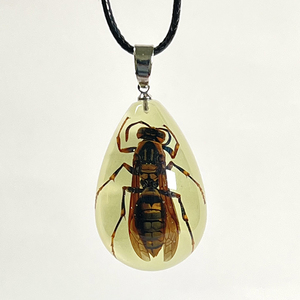 Kalung liontin kalajengking dalam gelap pria, Kalung liontin kuning serangga asli bandul Resin - Product Image 3
