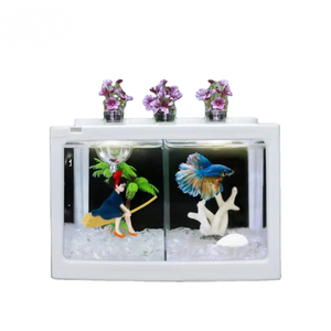 Akuarium Mini Persegi Panjang Modern dari Plastik Akrilik Hijau 1L untuk Hewan Peliharaan Dalam Ruangan, Dekorasi Rumah, Dikemas dalam Kotak - Product Image 1