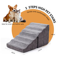 Escalier pour animaux de compagnie Taineng personnalisé pour petits chiens, en mousse à mémoire de forme, avec housse amovible et lavable, durable, conception gonflable non pliable, pour avion et camping