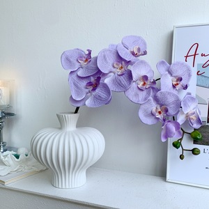 Orchidée Phalaenopsis Artificielle Muyu Chronicles, Branche Unique, Violet Clair, 9 Têtes, Décoration de Mariage - Product Image 3