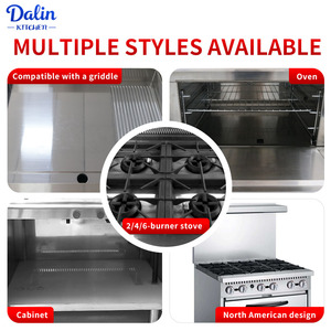 Horno de Gas Inteligente de Acero Inoxidable con 4 Quemadores, Profesional para Restaurantes, Estufa Combinada DL-RA-4-3, Equipo de Cocina Combinado - Product Image 6