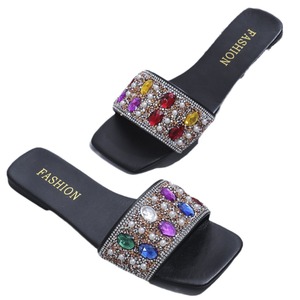 Summer One Line Slippers Water Outdoor Versatile Square Head Fashion Women's <b>Flat</b> Bottom Casual Beach Sandals - Product Image 5