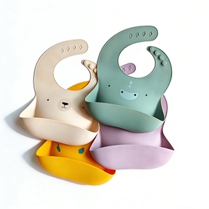 Bavoir bébé en silicone imperméable à motif imprimé, facile à nettoyer, couleur personnalisée, tablier repas pour tout-petits, logo personnalisé, vente en gros - Product Image 1