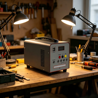Générateur solaire compact à panneaux photovoltaïques, batterie LiFePO4, onduleur PWM à onde sinusoïdale pure, démarreur de voiture/camping-car, compresseur d'air, lampe de poche