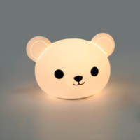 Lampe ours en silicone rechargeable pour chambre à coucher, veilleuse d'intérieur à commande tactile avec lampe de table de taille moyenne
