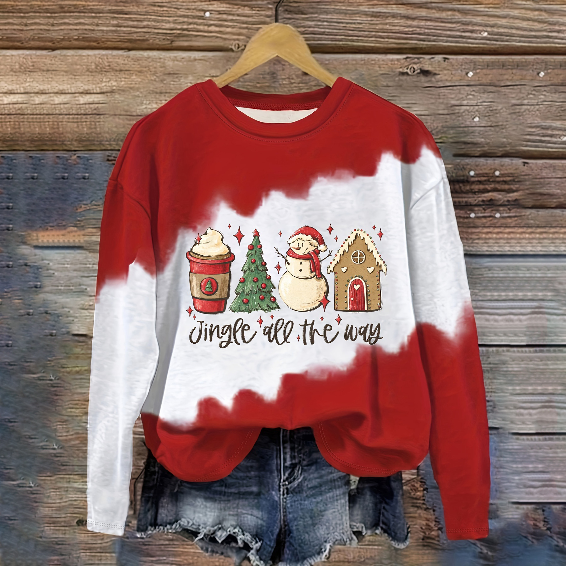 Christmas Shirts for Women Trendy Cute Xmas Snowman Print Long Sleeve  Pullover Loose Fit Comfy Crewneck Sweatshirts| Alibaba.com, image size:1800x1800