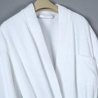 Peignoir de luxe double couche, tissu extérieur lisse, doublure en tissu éponge absorbant, robe de nuit confortable pour hôtel et vente en gros