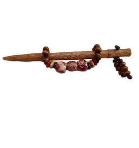 AMULYAM OVERSEAS ไม้เสียบผมทำมือประดับลูกปัดไม้  รักษ์โลก  แฟชั่นอเนกประสงค์  เนื้อสัมผัสธรรมชาติ  สวยงาม  สำหรับทำผมทรงบัน - Product Image 1