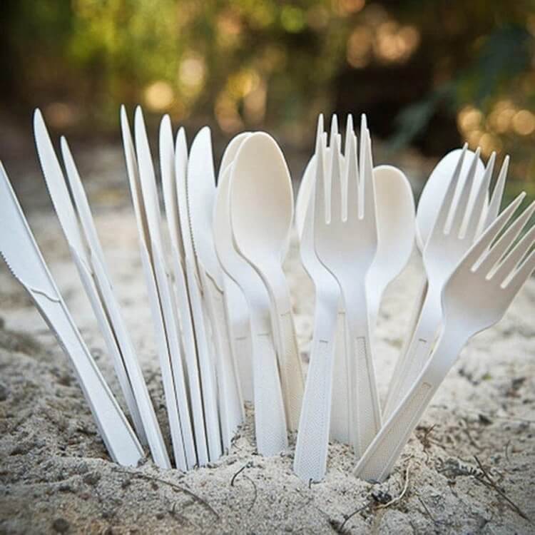 Cornstarch Fork Biodegradable Spork Factory Eco Friendly Food Packaging Materials