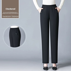 Pantalons décontractés doublés <span class=keywords><strong>en</strong></span> polaire grande taille pour femmes pantalons droits maman d'âge moyen pour le printemps automne hiver-transfrontalier - Product Image 6