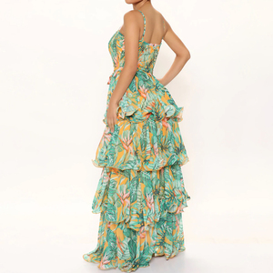 فستان ماكسي نسائي أسود ملفوف من الكتان عالي الجودة، فستان سفر طويل مثير للسيدات ذوات الوزن الزائد من المورد المباشر للمصنع - Product Image 4