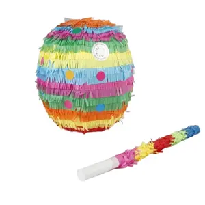 Pafu Easter Egg Pinata For Kids Easter Colorful Egg Pinata Candy Storage Easter Egg Pinata With Stick