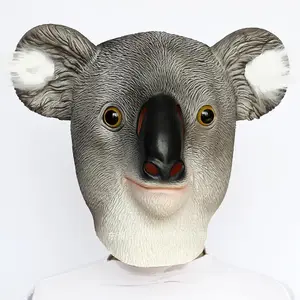 Deluxe adulto Koala testa di partito maschera novità Costume Cosplay gioco con Logo personalizzato maschera animale in lattice per feste