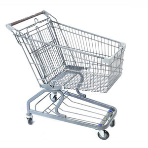 जस्ता-प्लेटेड स्टील 2-टियर तह हैंड ट्रॉली, किराने के गोदाम के उपयोग के लिए जाल संरचना के साथ पीपी मंच - Product Image 3