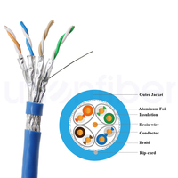 Câble réseau LAN extérieur étanche Cat 6 8 SFTP 23AWG en cuivre pur, résistant aux UV, pour enterrage direct, 50m, 40 Gbit/s, 2000 MHz