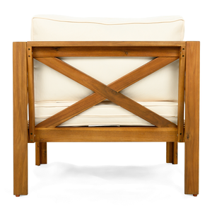 Sillón de Jardín Moderno de Madera de Roble con Cojines (Juego de 2) Muebles de Patio Portátiles y Cómodos para Exteriores - Product Image 6