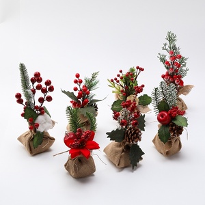<span class=keywords><strong>Mini</strong></span>-sapins <span class=keywords><strong>de</strong></span> Noël artificiels écologiques personnalisables en gros, fleurs et plantes en pot pour bureau, fenêtre, fêtes - Product Image 1