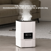 Diffuseur d'arômes intelligent de bureau 3,5 L, humidificateur d'air, flamme simulée avec contrôle tactile et télécommande, électronique grand public