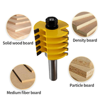 Mata Bor Router Sambungan Jari 3 Gigi Berujung Karbida, Dapat Disesuaikan, Shank 8mm 12mm 1/2 Inch, Untuk Pertukangan Kayu, Tenon, CNC Milling, OEM