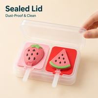 Moule à glaces réutilisable de qualité alimentaire avec couvercle hermétique, 2 cavités, en silicone, facile à démouler, empilable, écologique, sans BPA