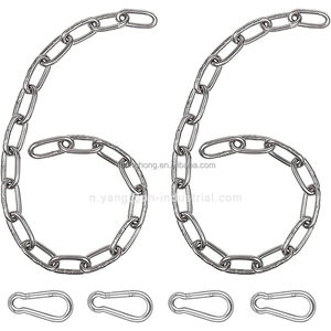 Chaîne robuste en acier inoxydable 304 pour hamac et chaise suspendue, chaîne de balançoire de véranda de 23 pouces avec mousquetons - Product Image 5
