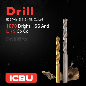 Hss Twist <b>Drill</b> <b>Bit</b> TiN Coated On Head 1070 Bright Hss And Hss Co <b>Drill</b> <b>Bits</b> - Product Image 3