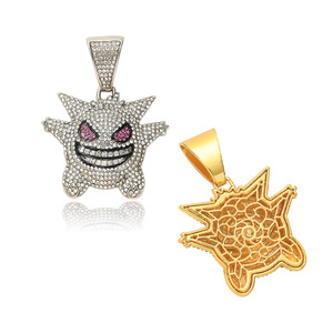 Collar con colgante <span class=keywords><strong>de</strong></span> elfo <span class=keywords><strong>de</strong></span> Hip Hop para hombre, cadena <span class=keywords><strong>de</strong></span> eslabones <span class=keywords><strong>de</strong></span> monstruo <span class=keywords><strong>de</strong></span> circón con chapado en oro, joyería al por mayor para ocasiones <span class=keywords><strong>de</strong></span> fiesta - Product Image 4