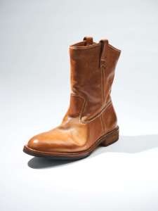 <strong>Women's</strong> Maillard Western <strong>Boots</strong> Italian Horsehide Vintage Washed Handmade V-Cut Ankle Block Heel Autumn Winter <strong>Genuine</strong> <strong>Leather</strong> - Product Image 2