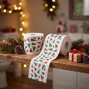<span class=keywords><strong>Papier</strong></span> <span class=keywords><strong>toilette</strong></span> imprimé Noël 3 plis, rouleaux fantaisie Père Noël amusants, <span class=keywords><strong>en</strong></span> stock, MOQ 100 rouleaux - Product Image 5