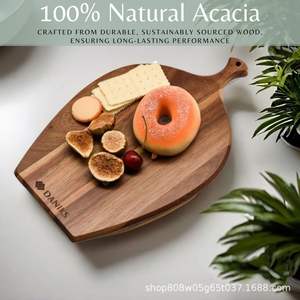 Ensemble de planches à découper en bois d'acacia Danks, 3 pièces avec poignée, pour servir en cuisine et comme plateau de petit-déjeuner - Product Image 5